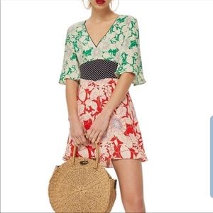 TopShop Mixed Print Boho Dress Size 12